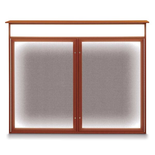 United Visual Products Open Faced Traditional Rounded Corkboard UV645ARC-BRONZE-PEARL - main